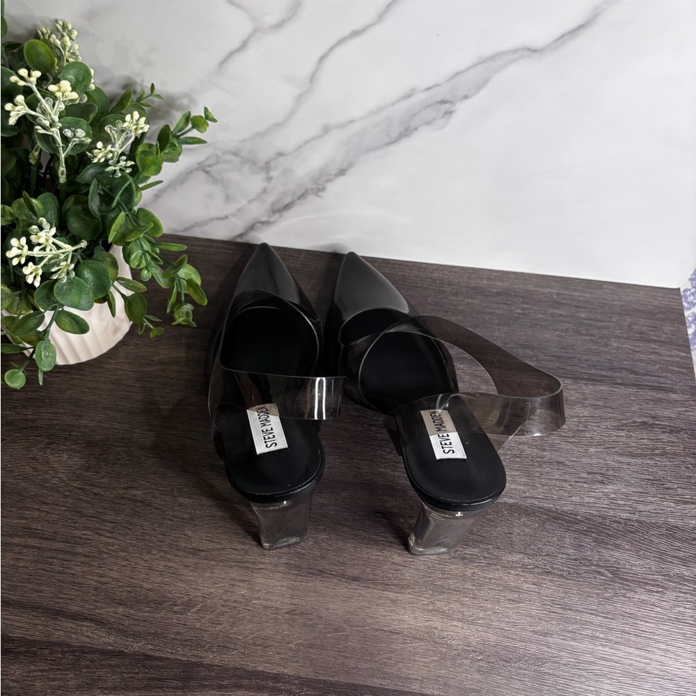 Steve Madden Black and Clear Heels - Picture 6 of 10